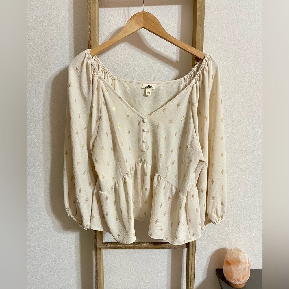 ✨a.n.a. V Neck 3/4 Sleeve Blouse